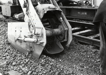 169670 Detail van de hormachine van de N.S. tijdens onderhoudswerkzaamheden aan de spoorlijn te Heerhugowaard.